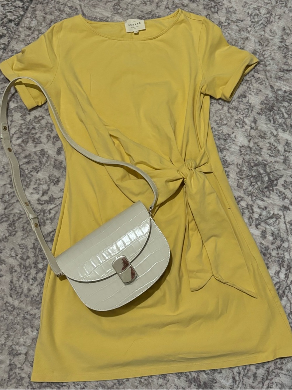 🌼🐝Sezane Butter Yellow Pippa Short Side-Tie Short Sleeve Dress